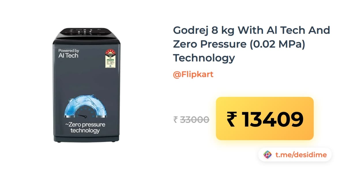 Godrej 8 Kg Ai Tech Zero Pressure 0 02 Mpa Technology Steel Drum Fully Automatic...