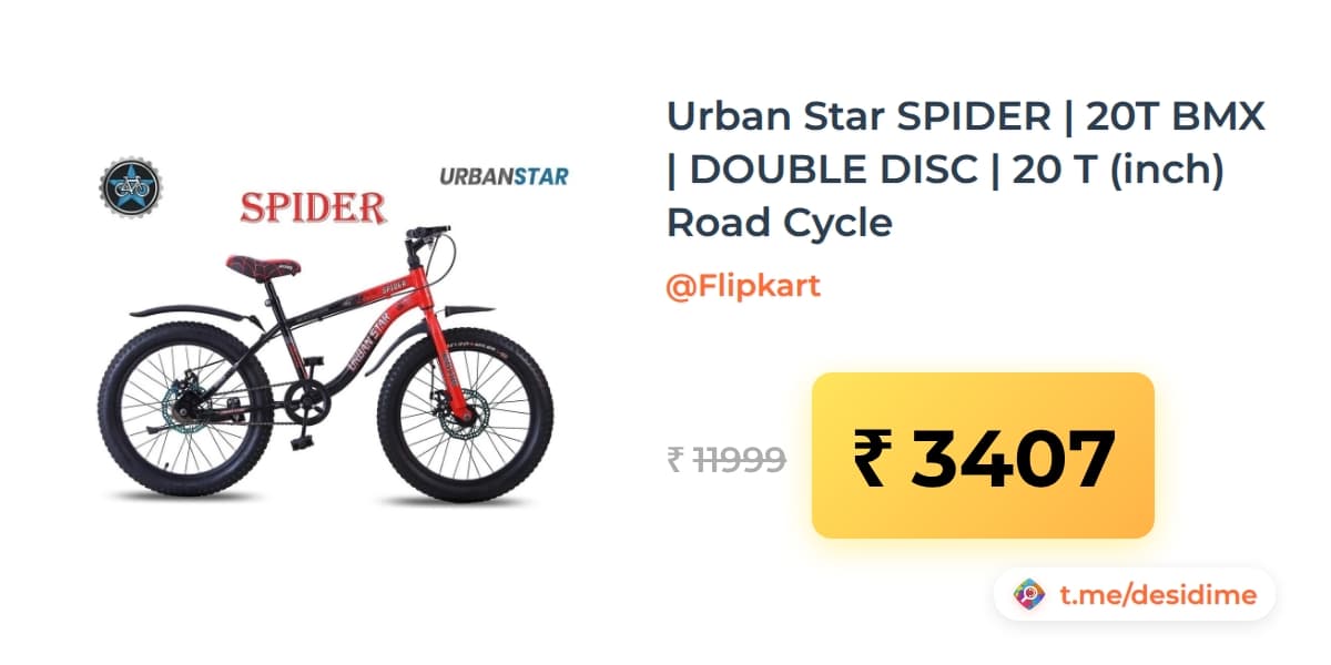 Urban Star Spider 20T Bmx Double Disc Premium Quality Semi Assembled 20 T Inch...