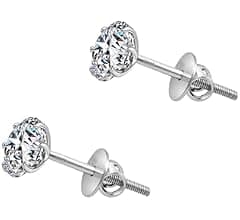 HIGHSPARK 925 Silver Solitaire Screwback Stud Earrings | 92.5 Sterling Silver &...