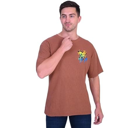 London Hills Men's Cotton Oversized Fit T-Shirt || Loose Fit Printed T Shirt...