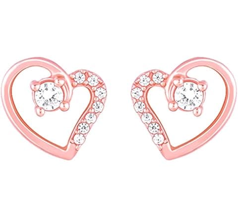 GIVA 925 Silver Rose Gold Beautiful Heart Earrings| drops to Gift Women & Girls |...