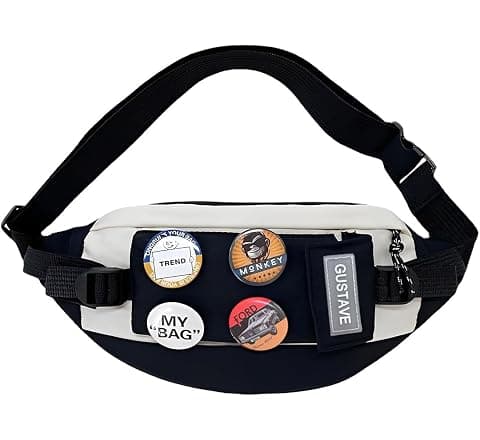 GUSTAVE® Crossbody Bag for Men Women with Badges, Waterproof Sling Bag Large...