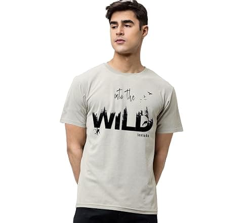 LEOTUDE Men's Cotton Regular Fit Half Sleeve Round Neck T-Shirt